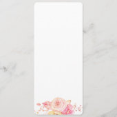 Simple Floral Vrijgezellenfeest Menu Kaart (Achterkant)