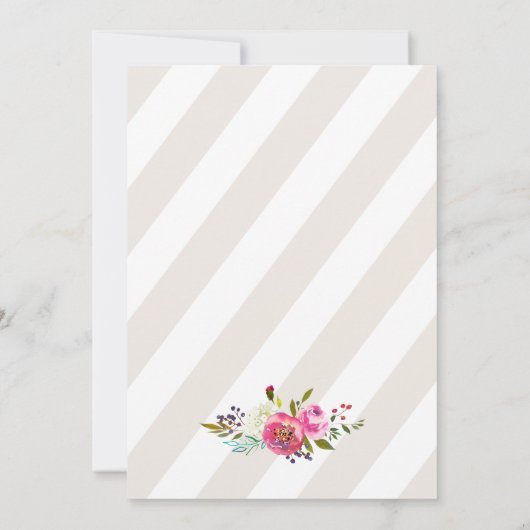 Simple Floral Waterverf Bouquet Wedding Brunch Kaart (Achterkant)