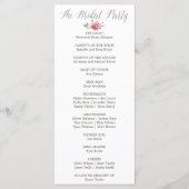 Simple Floral Waterverf Bouquet Wedding Programme Programmakaart (Achterkant)