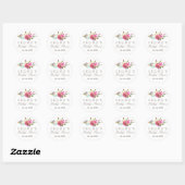 Simple Floral Waterverf Vrijgezellenfeest Favor Ronde Sticker (Vel)
