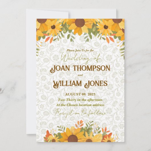 Simple floral Wedding Card  Kaart (Voorkant)