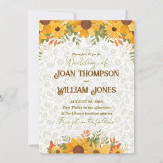 Simple floral Wedding Card  Kaart