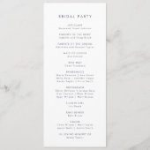 Simple Floral Wedding Programme Programmakaart (Achterkant)