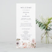 Simple Floral Wedding Programme Programmakaart (Staand voorkant)