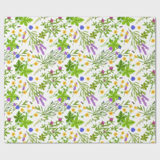 Simple Floral Wrapping Paper Cadeaupapier (Vlak)
