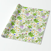 Simple Floral Wrapping Paper Cadeaupapier (Uitgerold)