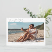 Simple Florida Beach Weddenschap Photo Save the Da Date (Staand voorkant)