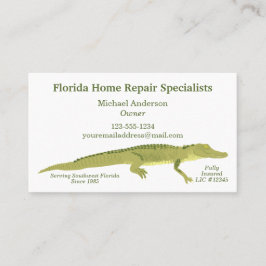 Simple Florida Gator Alligator Illustratie Visitekaartje