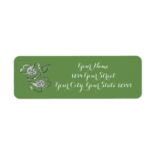 Simple Flower Address Label (Voorkant)