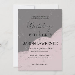Simple flower Black & White Wedding Invitation Kaart