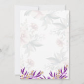 Simple flower Black & White Wedding Invitation Kaart (Achterkant)