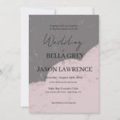 Simple flower Black & White Wedding Invitation Kaart (Voorkant)