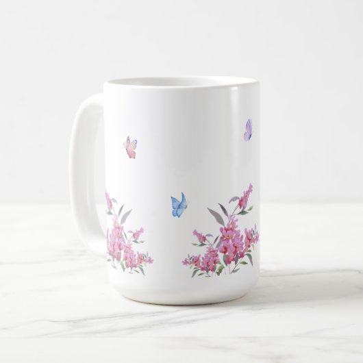 Simple Flower Design Mug Koffiemok (Voorkant links)