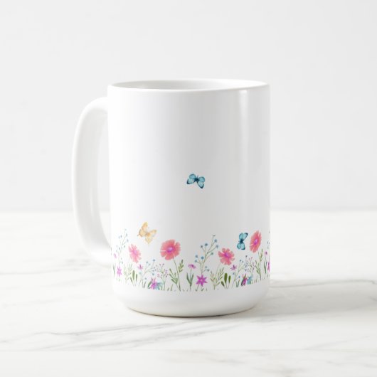 Simple Flower Design Mug Koffiemok (Voorkant links)