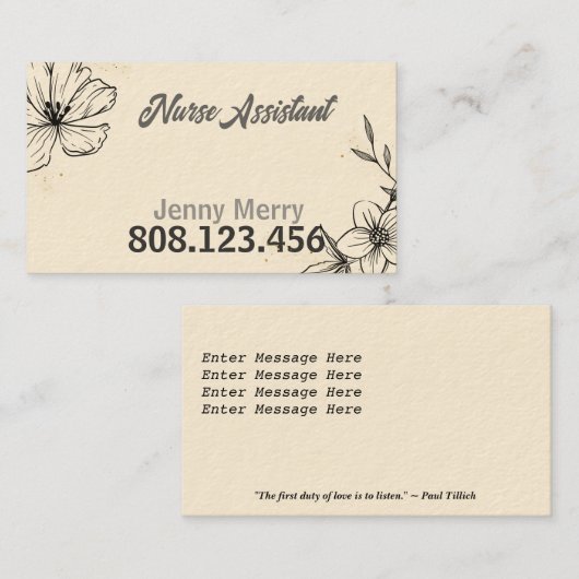 Simple Flower Medical Business Card template Visitekaartje (Voorkant / Achterkant)