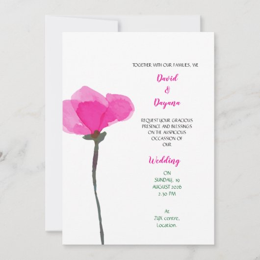 Simple flower save the date (Voorkant)