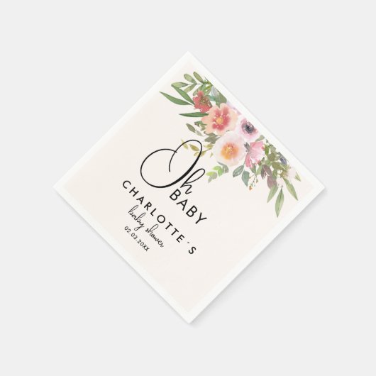Simple, flowers Baby Shower Servet (Hoek)