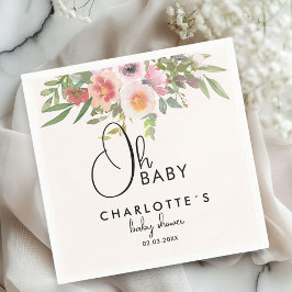 Simple, flowers Baby Shower Servet