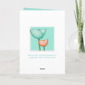 Simple Flowers blauwgroen sinaasappel 2 Birthday C Kaart (Achterkant)