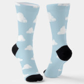Simple Fluffy Clouds Sky Nursery Kids Pattern Sokken (Gebogen)