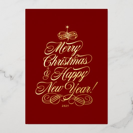 Simple Foil Christmas Card Folie Feestdagenkaart (Voorkant)
