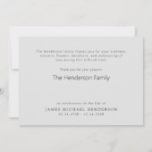 Simple Foliage Funeral Personalized Thank You Bedankkaart (Achterkant)