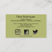 Simple Foliage Landscaping Visitekaartje (Achterkant)