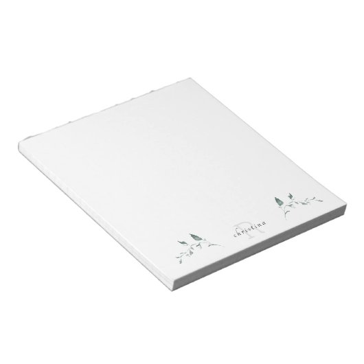 Simple Foliage Monogram Notitieblok (Schuin)