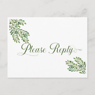 Simple Foliage RSVP-Briefkaart Briefkaart