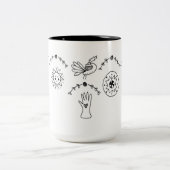 Simple Folk - Sarah Fielke Block van de maand 2018 Tweekleurige Koffiemok (Center)