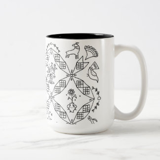 Simple Folk - Sarah Fielke Block van de maand 2018 Tweekleurige Koffiemok