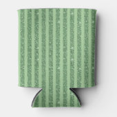 Simple Forest Green Glitter Style Vertical Stripes Blikjeskoeler (Voorkant)