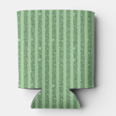 Simple Forest Green Glitter Style Vertical Stripes Blikjeskoeler (Achterkant)