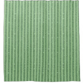 Simple Forest Green Glitter Style Vertical Stripes Douchegordijn (Voorkant)