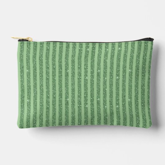 Simple Forest Green Glitter Style Vertical Stripes Etui (Voorkant)