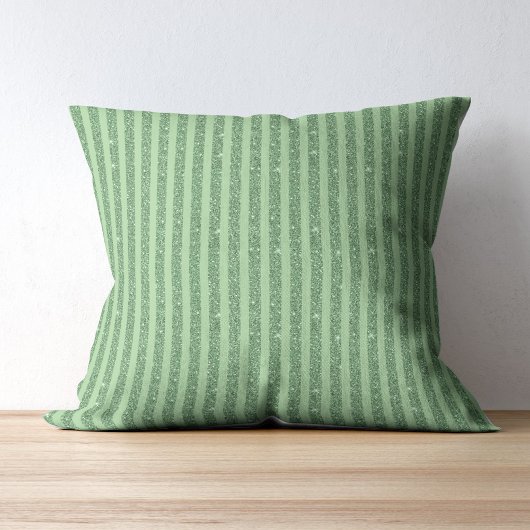 Simple Forest Green Glitter Style Vertical Stripes Kussen