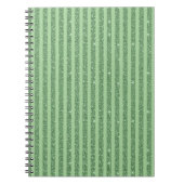 Simple Forest Green Glitter Style Vertical Stripes Notitieboek (Voorkant)