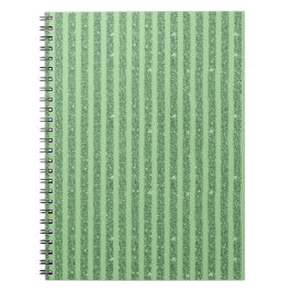 Simple Forest Green Glitter Style Vertical Stripes Notitieboek