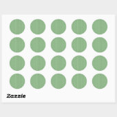 Simple Forest Green Glitter Style Vertical Stripes Ronde Sticker (Vel)