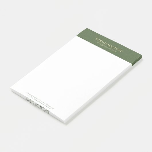 Simple Forest Green Linen Gold Typography Post-it® Notes (Schuin)