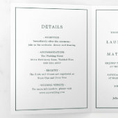 Simple Forest Green Monogram Elegant Wedding Drieluik Uitnodiging (Binnenzijde eerst)