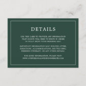 Simple Forest Green Monogram Elegant Wedding Informatiekaartje (Voorkant)