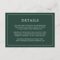 Simple Forest Green Monogram Elegant Wedding