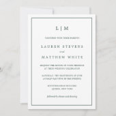 Simple Forest Green Monogram Elegant Wedding Kaart (Voorkant)