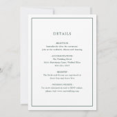 Simple Forest Green Monogram Elegant Wedding Kaart (Achterkant)