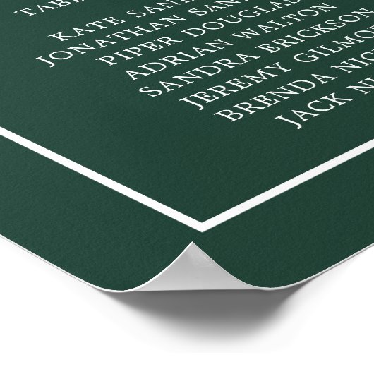 Simple Forest Green Monogram Elegant Wedding Poster (Hoek)