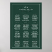 Simple Forest Green Monogram Elegant Wedding Poster (Voorkant)