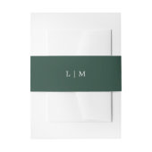 Simple Forest Green Monogram Elegant Wedding Uitnodigingen Wikkel (Voorkant Voorbeeld)