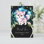 Simple Forest Wolf Baby shower Bedankkaart (Staand voorkant)
