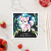 Simple Forest Wolf Baby shower Servet (Insitu)